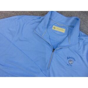 Abacoa Golf Club Sweater Mens Med Light Blue 1/4 Zip Pullover Donald Ross